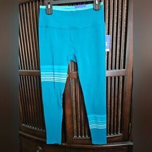 JoyLab Teal Leggings High Rise 7/8 Length with Stripe Detail Size m Nwt